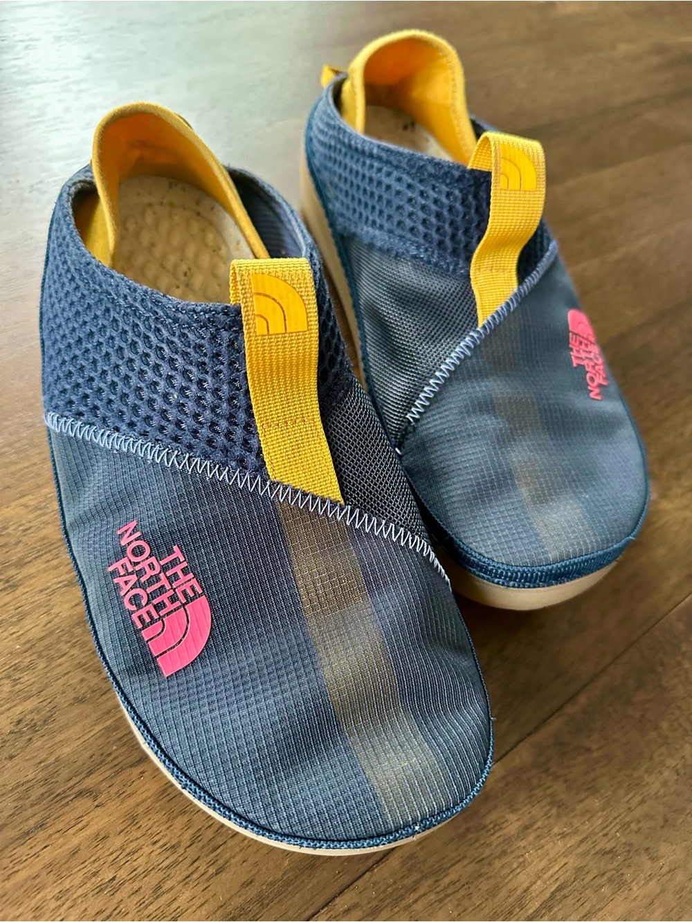 The North Face Base Camp Mules Navy and Yellow Slip-Ons